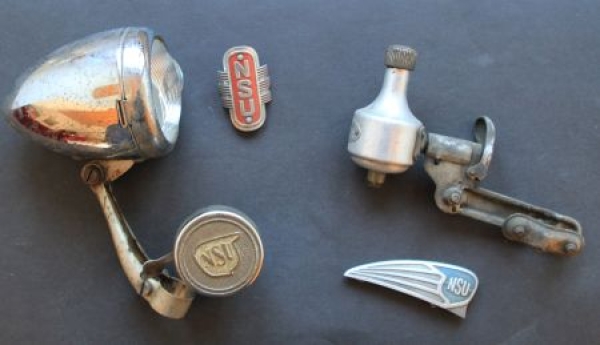 NSU Bicycle Bosch Spare Parts and Emblems 1950 Convolut (4261)